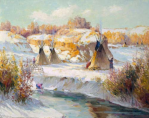 Untitled (Winter Camp on the Little Big Horn River)